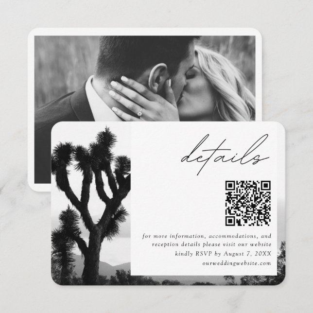 Joshua Tree Wedding Details QR Code UAWG Begleitkarte (Vorne/Hinten)