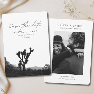 Joshua Tree Wedding Save the Date Black & White Einladung