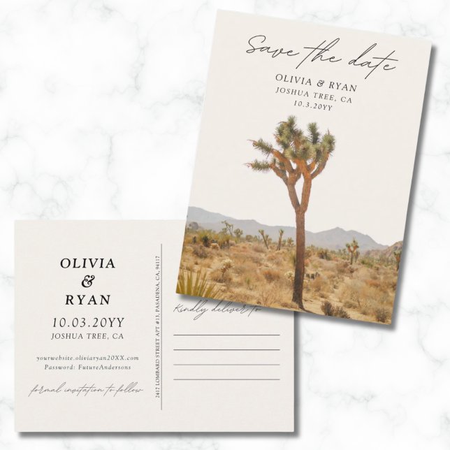 Joshua Tree Wedding Save the Date Postkarte (Joshua Tree Wedding Save the Date Postcard)