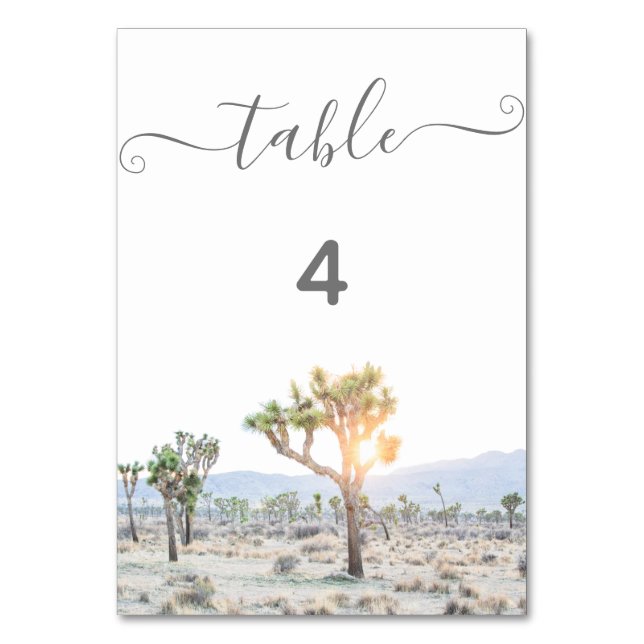 Joshua Tree Wedding Tischnummer (Vorderseite)