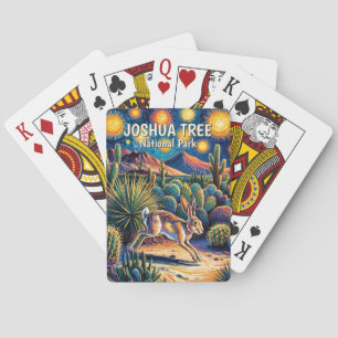 Joshua-Tree-Wüsten-Wildlife-Jackrabbit-Bunt Spielkarten