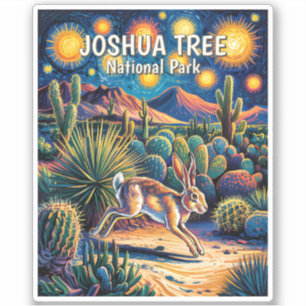 Joshua Tree Wüsten-Wildlife Jackrabbit Farbige Aufkleber