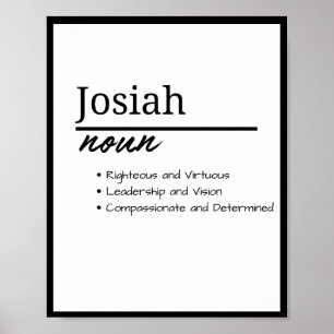 Josiah, personalisierte Bezeichnung für Jungen Poster