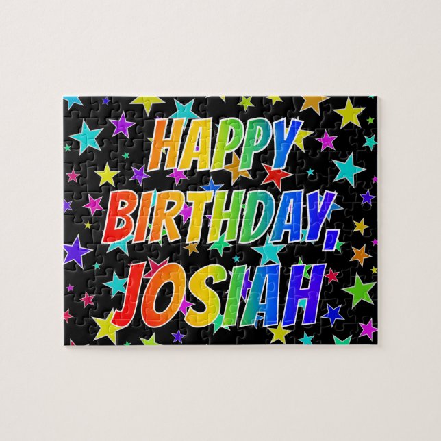 "JOSIAH" Vorname, Spaß "GLÜCKLICHER GEBURTSTAG" Puzzle (Horizontal)