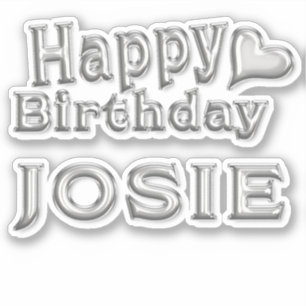 Josie Happy Birthday silver Aufkleber Sticker