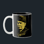 Josip Broz Tito Präsident SFRJ Zweifarbige Tasse<br><div class="desc">Josip Broz Tito Präsident Abstrakt Portrait</div>