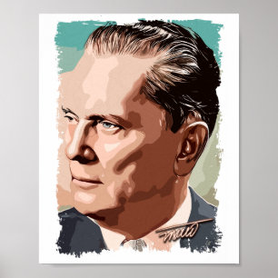 Josip Broz Tito, Präsident von Jugoslawien Farbe Poster