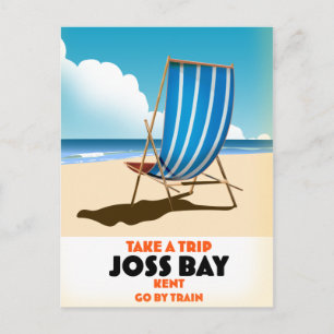 Joss Bay Kent Vintage-Reiseposter. Postkarte