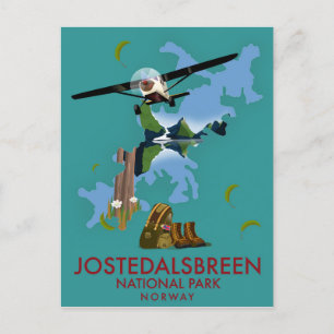 Jostedalsbreen National Park Flight Poster Postkarte