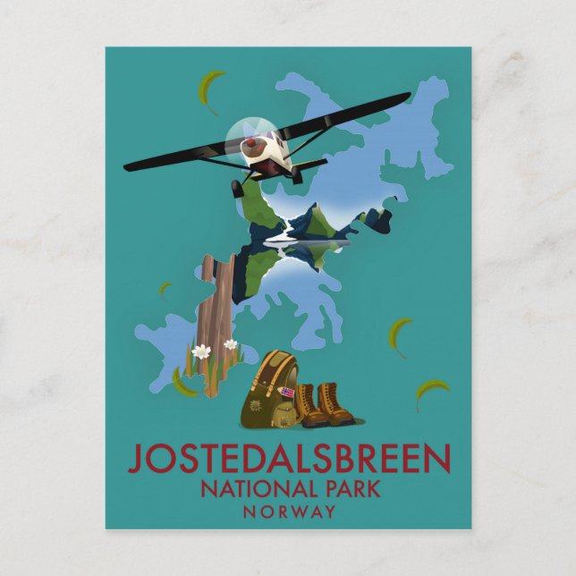 Jostedalsbreen National Park Flight Poster Postkarte (Vorderseite)