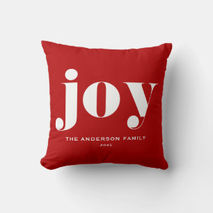 JOT Bold Typografy Modern Christmas Red Kissen