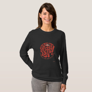 Jot Fish Sip Red Typography Langarmshirt T-Shirt