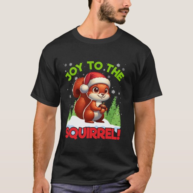 Joto the Eichhörnchen Weihnachts-Weihnachtsmannmüt T-Shirt (Vorderseite)