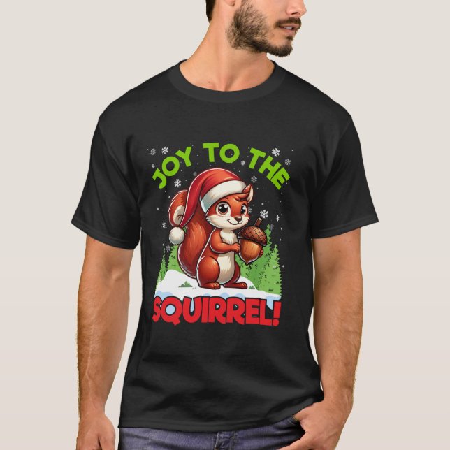Joto the Eichhörnchen Weihnachts-Weihnachtsmannmüt T-Shirt (Vorderseite)