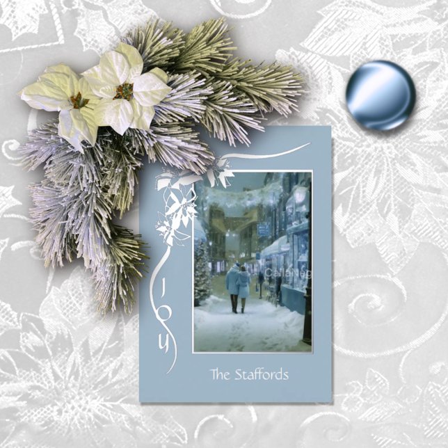 Joto the Works Blue Foil Christmas Card Folieneinladung (Von Creator hochgeladen)
