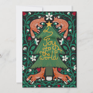 Joto the World Christmas Cards Fox Botanical Einladung