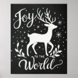 Joto the World Christmas Rentier Chalkboard Poster<br><div class="desc">Fügen Sie Ihrer Zuhause eine Touch feierlichen Beifall mit diesem wunderschönen Rentierposter "Joy to the World" zu. Mit einem eleganten Weißen Rentier und handgezeichnet Typografie erinnert dieses Design an die Wärme und Freude der Weihnachtszeit. Ideal für Ihr Wohnzimmer, den Eingang, oder als nachdenkliches Urlaubsgeschenk. Feiern Sie mit dieser charmanten und...</div>