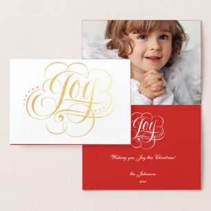 Joto the World Elegant Gold Foil Rote Weihnachten Folienkarte