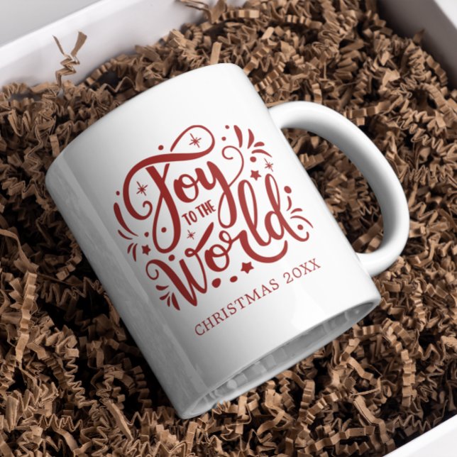 Joto the World Elegant Red Script Christlich Kaffeetasse (Von Creator hochgeladen)