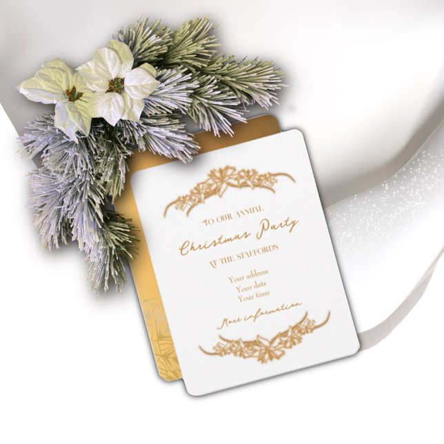 Joto the World Gold Poinsettia Weihnachtskarte Einladung (Von Creator hochgeladen)