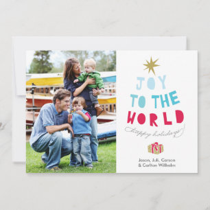 Joto the World - Holiday Foto Card - goldene Stern Feiertagskarte