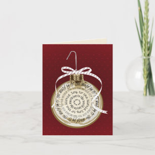 Joto the World Ornament Typografy Card Feiertagskarte