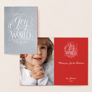 Joto the World Real Silver Christmas Lettering Folienkarte
