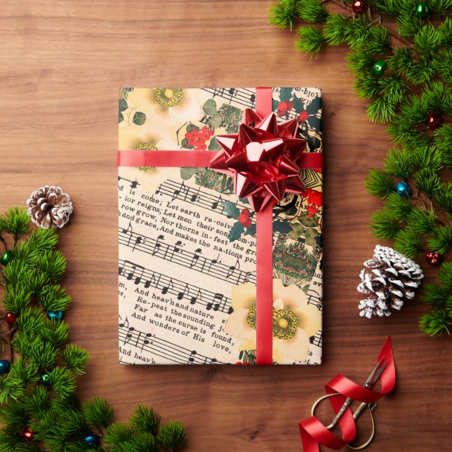 Joto the World Sheet Music Wrapping Paper Geschenkpapier (Feiertagsgeschenk)