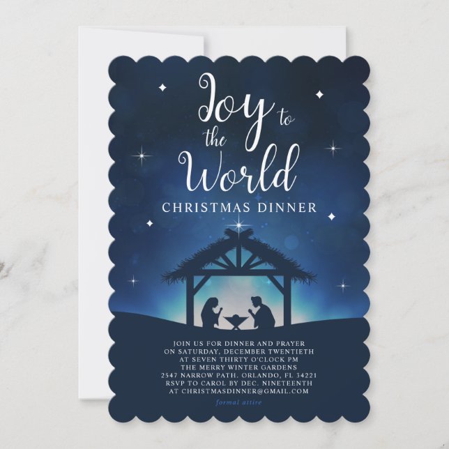 Joto the World Starry Nativity Christmas Dinner Einladung (Vorderseite)