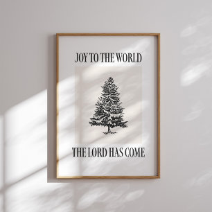 Joto the World Vintag Tree Christmas Print Poster