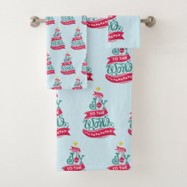 Joto the World Weihnachtsziffer Typografie Badhandtuch Set