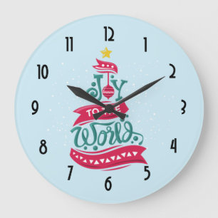 Joto the World Weihnachtsziffer Typografie Große Wanduhr