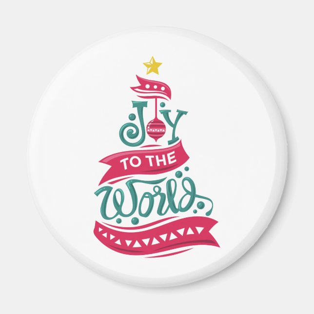 Joto the World Weihnachtsziffer Typografie Magnet (Vorne)