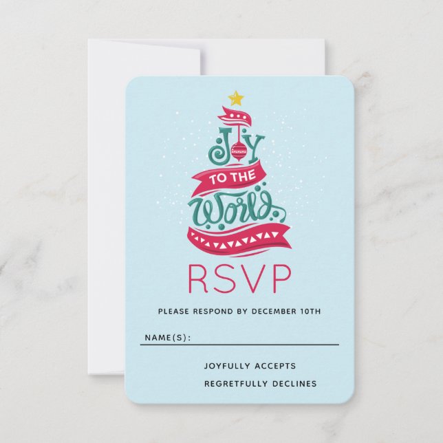 Joto the World Weihnachtsziffer Typografie RSVP Karte (Vorderseite)