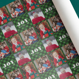 Joto to the World Kariert Foto Holiday Wrapping Pa Geschenkpapier