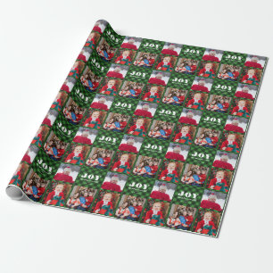 Joto to the World Kariert Foto Holiday Wrapping Pa Geschenkpapier