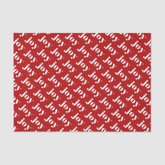 JOUBARD Typografie Red Pattern Moderne Weihnachten Seidenpapier (Vorderseite)