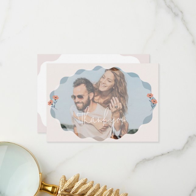 Jouful Floral Wedding Einladung Danke Cards (Vorderseite/Rückseite Beispiel)