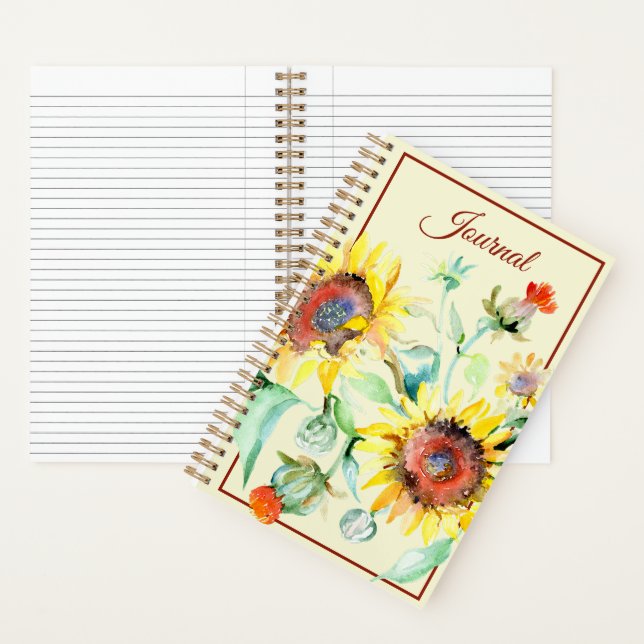 Journal "Aquarellfarbene Sonnenblumen" Notizbuch (Innen)