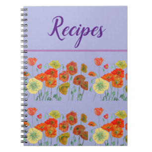 Journal Book Pansy Lilac Lila Recipe Floral Notizblock