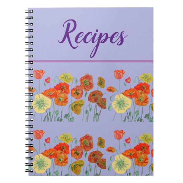 Journal Book Pansy Lilac Lila Recipe Floral Notizblock (Vorderseite)