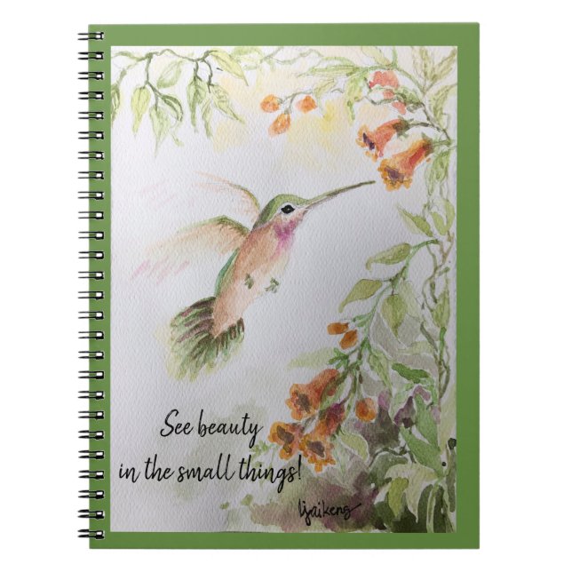 Journal- Hummingbird & Balboa Sunset Blume Notizblock (Vorderseite)