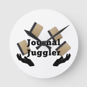 Journal Juggler Runde Wanduhr