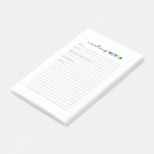 Journal "Meeting Notes" Post-it Klebezettel