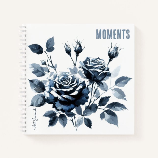 Journal "Moments"-Rose in Blue Var01 Notizbuch (Vorderseite)