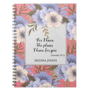 Journal-Notebook mit Pastellfloralen Notizblock