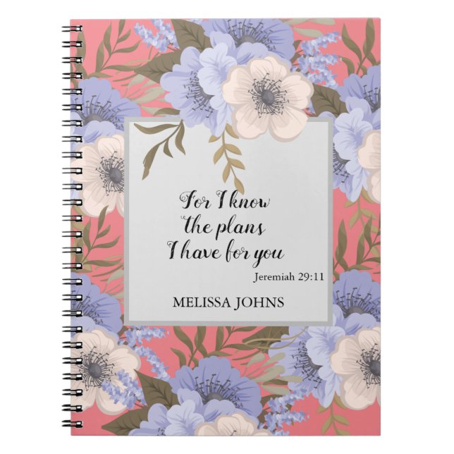Journal-Notebook mit Pastellfloralen Notizblock (Vorderseite)