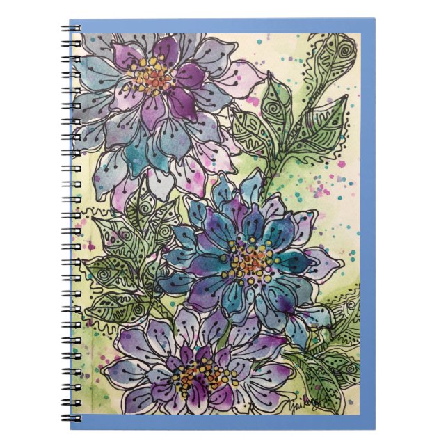 Journal/Notebook- Purple Chrysanthemum Flowers Notizblock (Vorderseite)