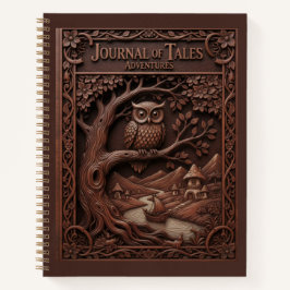 Journal of Tales Wood Carved Owl Adventure Journal Notizbuch