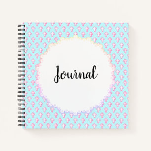 Journal Pastel Cross-Muster Design Design-Notebook Notizbuch